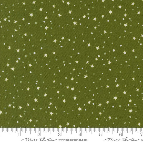 321 Blast Off Multi Stars on Sage Green by Stacy Iest Hsu for Moda Fabrics, SKU# 20955-19