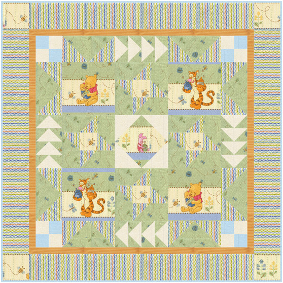 Winnie the Pooh Sweet as honey pre-cut quilt  designed by Kid Fabrics Kreations, SKU# Kit 35679
