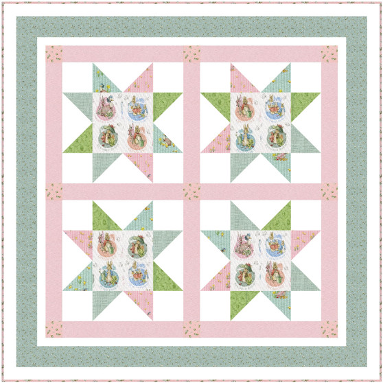 Peter Rabbit & Friends Starburst Quilt Kit by Kids Fabrics Kreations, SKU# KIT-20261
