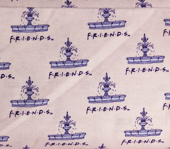 Friends TV Show Fountain - Cotton Flannel in Peach by Camelot Cottons