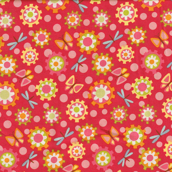 LILY POND Geometric Flowers on Hot Pink