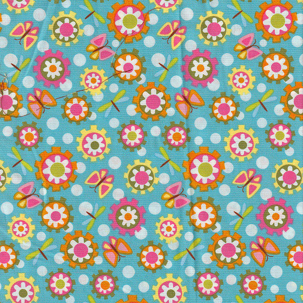 LILY POND Geometric Flowers on Teal