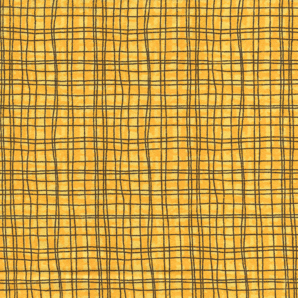 Yellow with Black Squiggley Lines Flannel