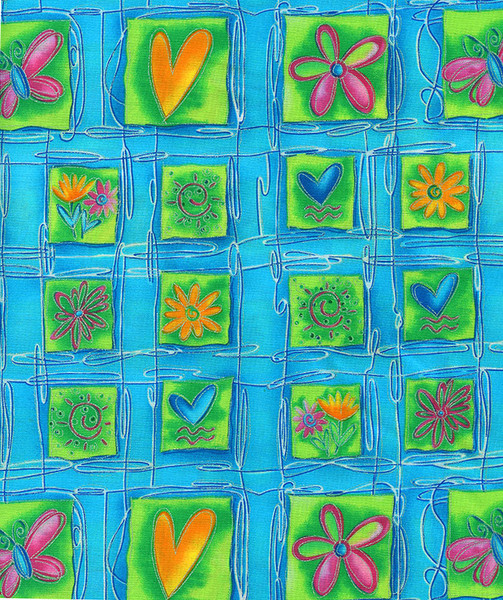 Hearts & Flowers Teal