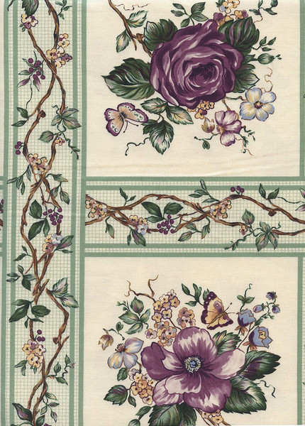 Hunter Green/Violet Rose Garden Trellis Blocks