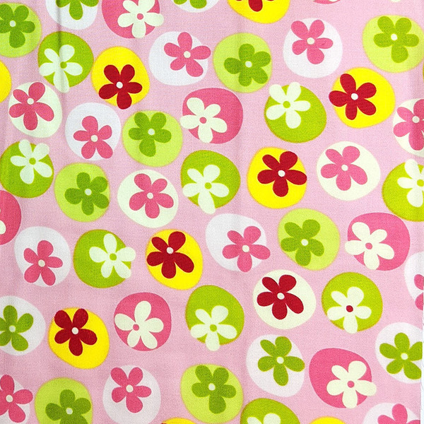 Inspiration Flowers in Circles on Pink
