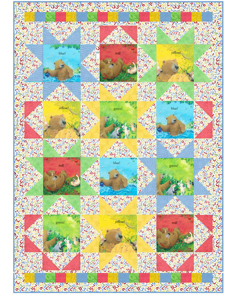 Bear Color Blocks  Baby Quilt Kit