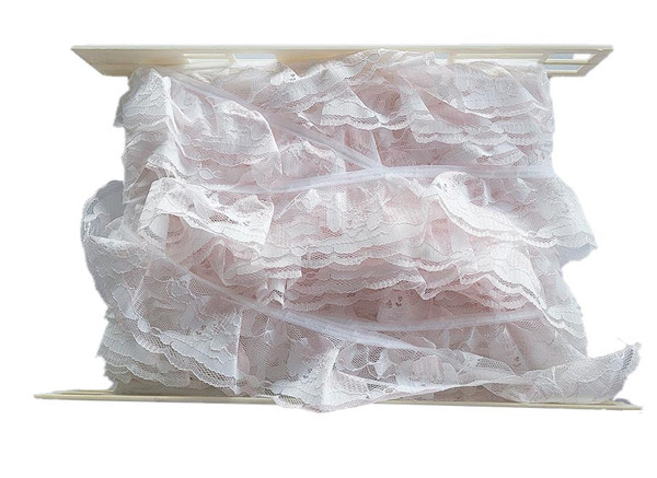 Light Pink Puppies Scalloped Lace