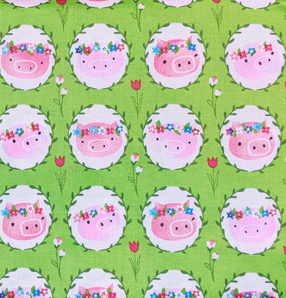Julia: Pretty Piggies Cameo's on Green