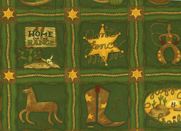 RODEO: Photo Blocks on Green by Debbie Mumm for South Sea Imports