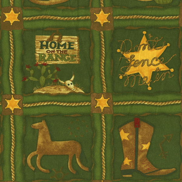 RODEO: Photo Blocks on Green by Debbie Mumm for South Sea Imports