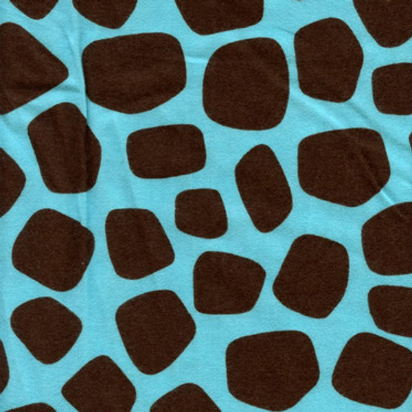 Fluffy Jungle Large Giraffe Spots Turquoise Flannel by Laura Berringer for Marcus Bros.