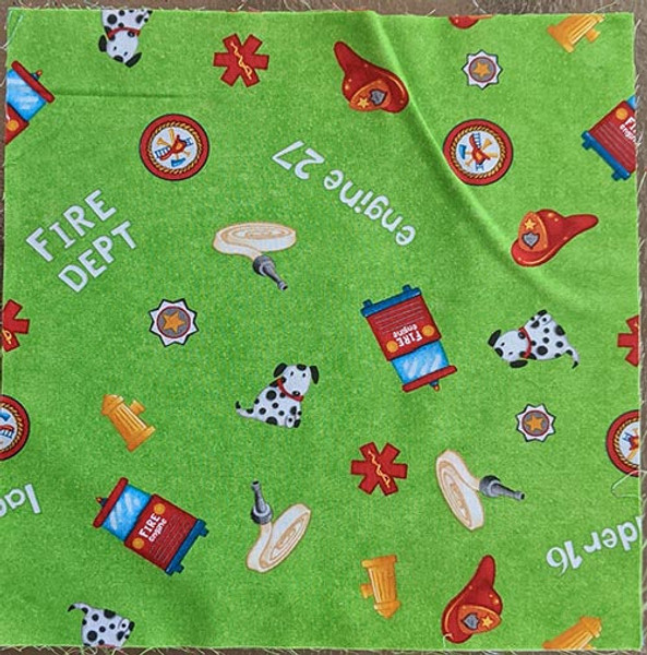 Emergency Vehicles Green - 12 1/2" Block