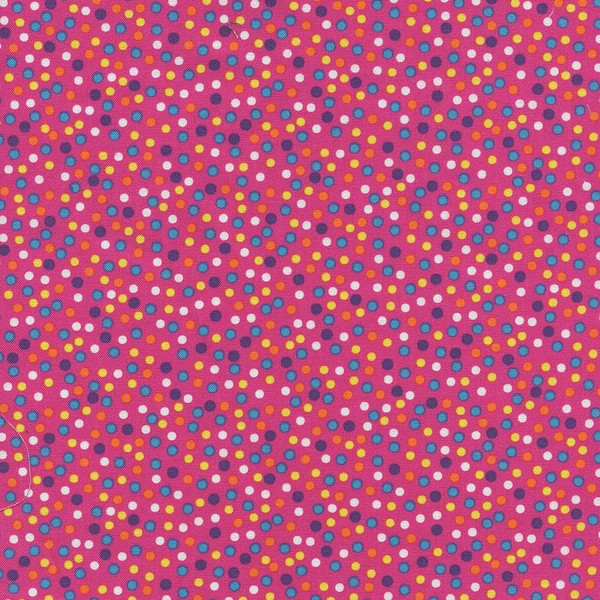 Turtle Talk Multi-colored Polka Dots on Hot Pink