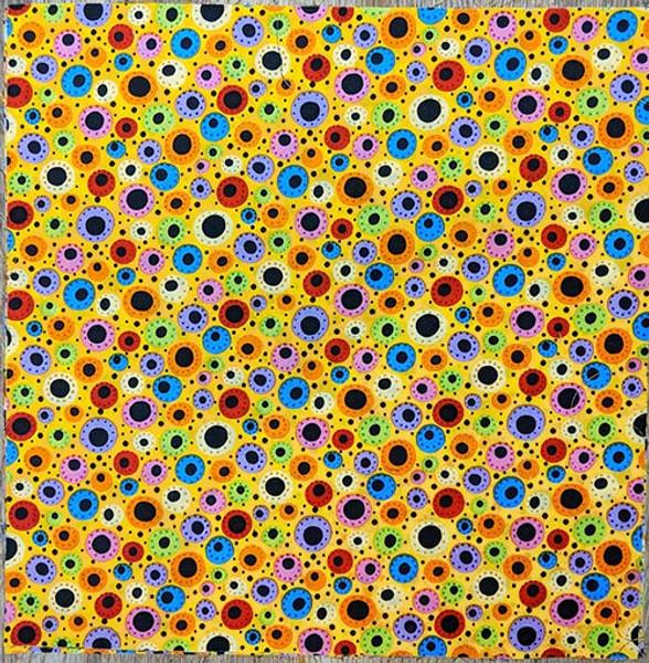 Funky Monkey's Funky Circles Orange - 12 1/2" Block
