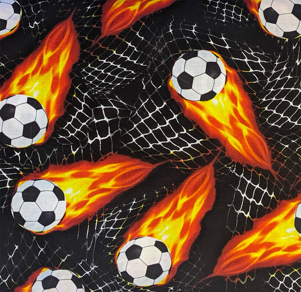Sizzling Fast Soccer Balls & Nets by Timeless Treasures, SKU# C8047-B Sizzling Fast Soccer Balls & Nets by Timeless Treasures, SKU# C8047-B