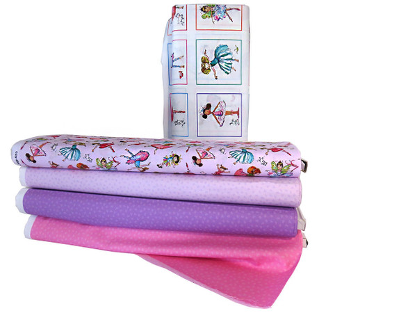 Little Ballerina's Tonal Hearts on Bright Pink by Elizabeth's Studio