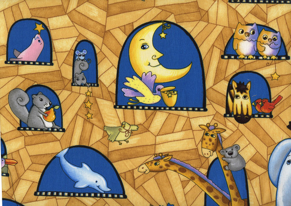 Sea of Dreams Noah's Animals Port Holes and Wooden Planks by South Sea Imports