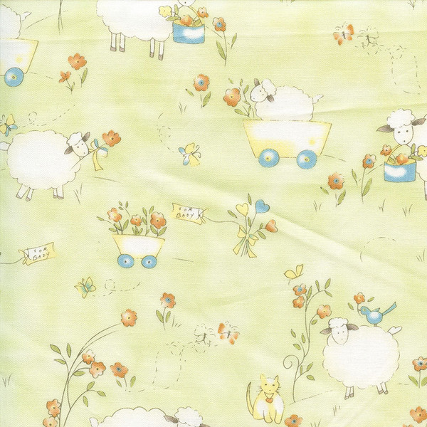 My Sweet Baby Sheep on Mint by Henry Glass & Co.