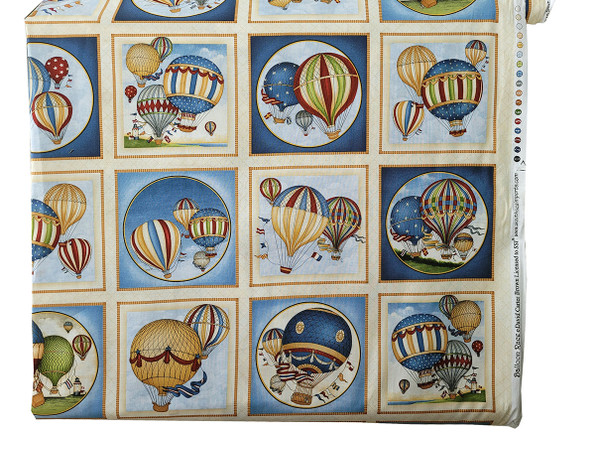 Balloon Race Blocks Panel by David Carter Brown for South Sea Imports, SKU# 93016-145