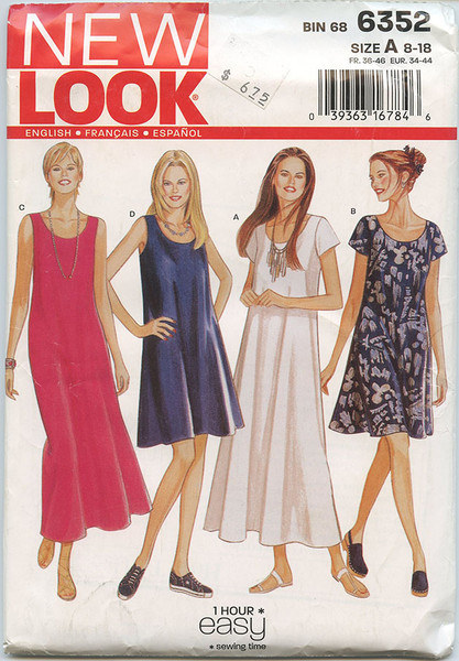New Look Dress Pattern 6352, sizes 8 - 18