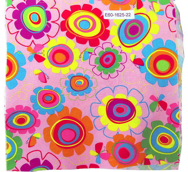 Snail Trails Large Retro Flowers on Pink - 12.5"