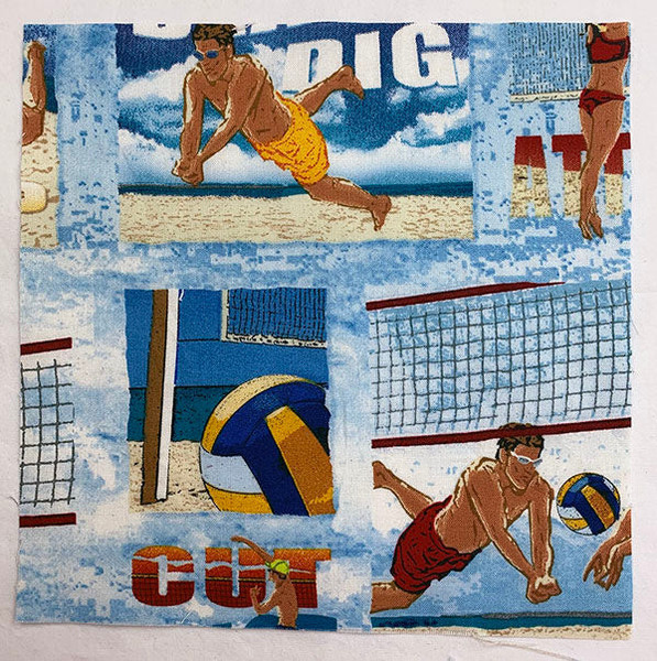 SUN, SURF AND SAND: Beach Volleyball Cotton Fabric by Jeremy Wright SUN, SURF AND SAND: Beach Volleyball Cotton Fabric by Jeremy Wright