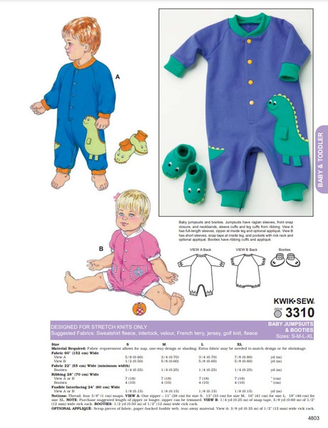 Kwik Sew Jumpsuits and Booties 3310
