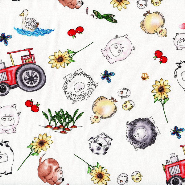 A TRIP TO THE FARM: Allover Motifs on White