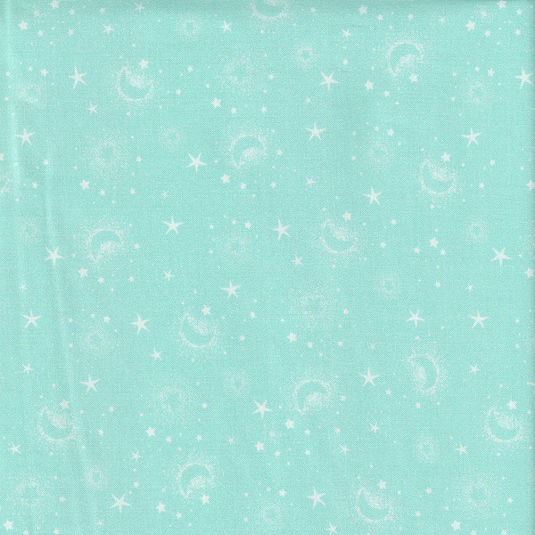 STAR BRIGHT: Moons & Stars on Light Turquoise
