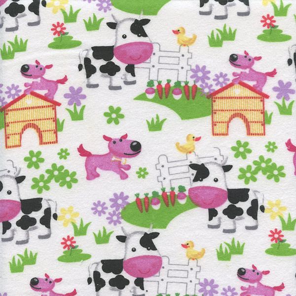 Playing in the Pasture on White Flannel