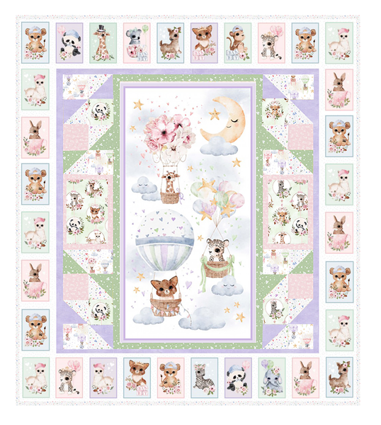 Animal Babies Blocks Baby Quilt Kit