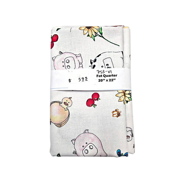 On the Farm Motifs on White-F4