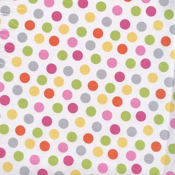 Riley Blake Bundle of Joy Multi Polka Dots White, C15294-M