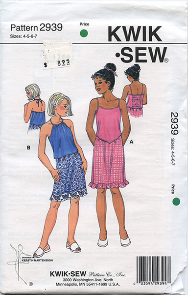 Kwik Sew Girls' Tops & Skirts Pattern 2939