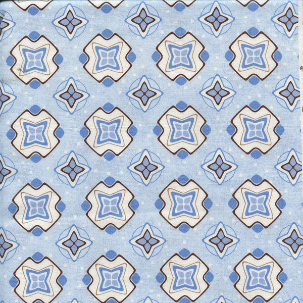 Peek-a-Boo Blue, Brown and White Geometric Shapes
