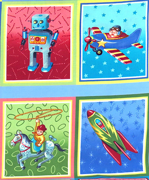 Vintage Toy Box Stars on Blue by Johnny Carwin for Clothworks Vintage Toy Box Stars on Blue by Johnny Carwin for Clothworks