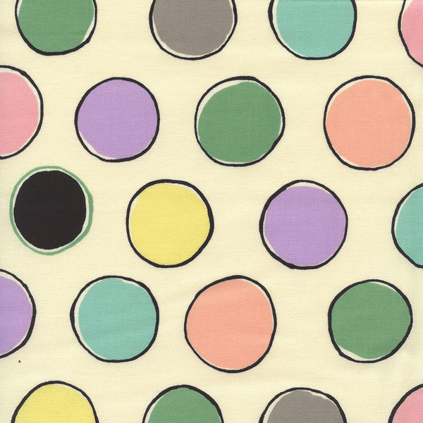 Luli Multi-colored Small Circles on Cream Cotton Fabric by Timeless Treasures