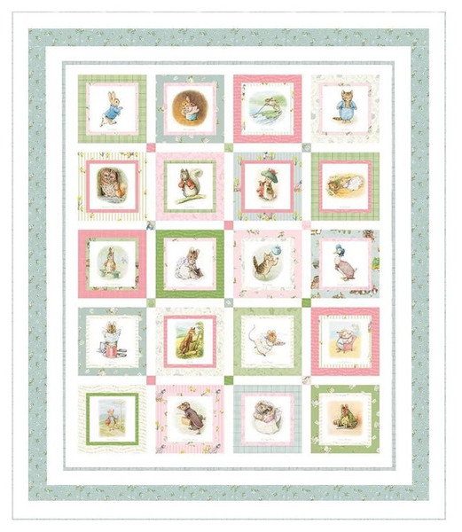 Peter Rabbit and Friends "Quilt Sew Easy" Kit - Blue Option, SKU# Kit-35393-Blue