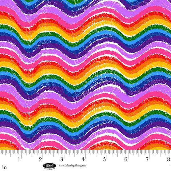 Color My World Rainbow Wave by Hannah of Pencil and Ink Studios for Blank Textiles, SKU# 4084-55