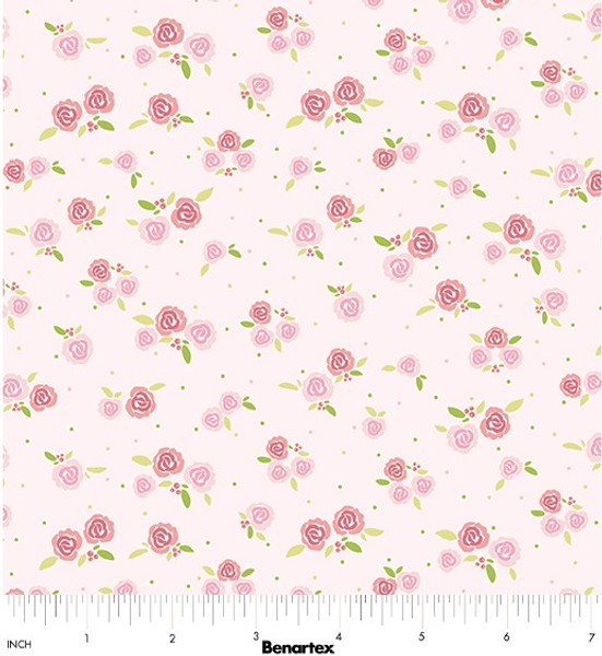 Benartex TUTU CUTE: Sweet Roses Light Pink