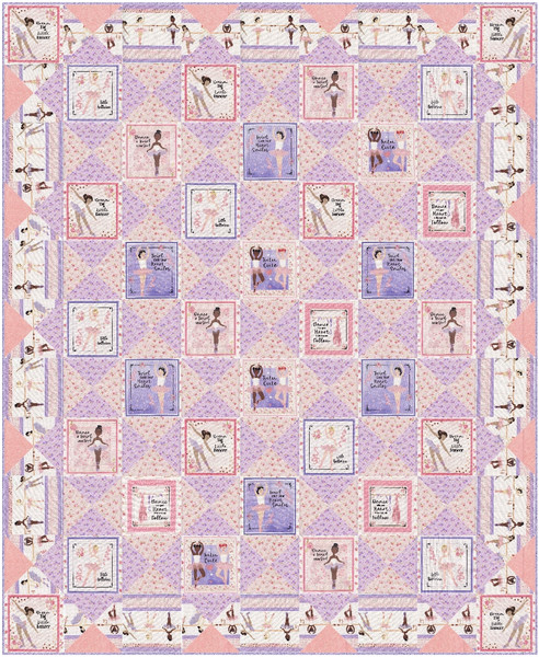 Little Dancer Quilt Kit, featuring fabrics from Tutu Cute fabric collections by Benartex Fabrics and designed by Kids Fabrics Kreations, SKU# KIT-35403