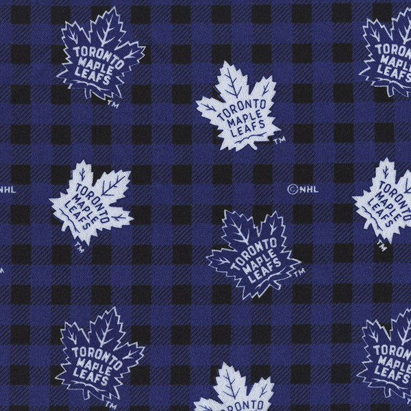 Sykel Enterprises Licensed NHL Toronto Maple Leafs Blue and Black Check Flannel, SKU# 1192MAP