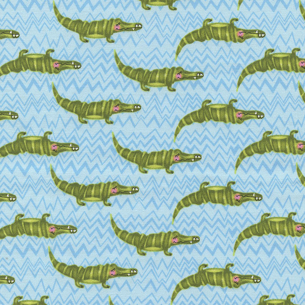 Silly Safari Alligators Allover Blue