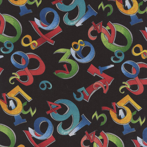 1, 2, 3 Let's Count to Nine on Black by Renae Lindgren for Wilmington Prints
