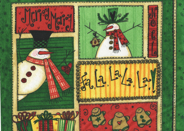 Just Snow Cotton Flannel Panel by Pat Yuille