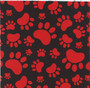 Pound Hounds Red Paw Prints on Black