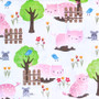 Julia: Pig Farm Allover on Ivory by Windham Fabrics, SKU# 51125-Wht