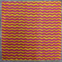 Bubbles & Waves Hot Pink/Orange Wavy Stripe - 12 1/2" Block