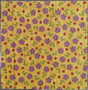 Hoppy Days Flowers & Ladybugs on Yellow - 12 1/2" Block